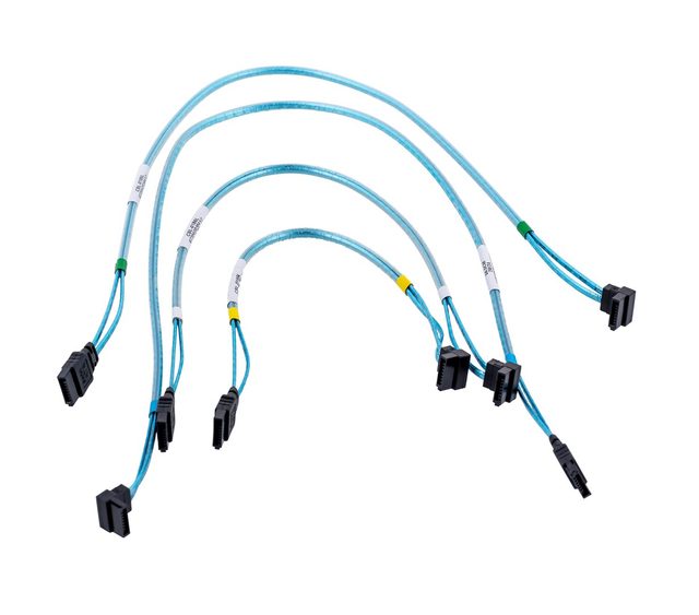 Supermicro 4 x Round SATA cable 0.56 m Black, Blue, White