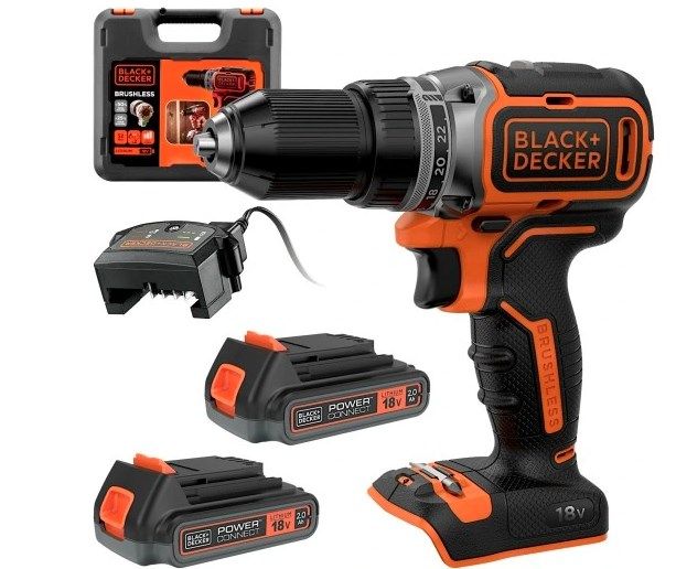BLACK DECKER WKRĘTARKA 18V BL186KB 52Nm 2x2 0Ah BL