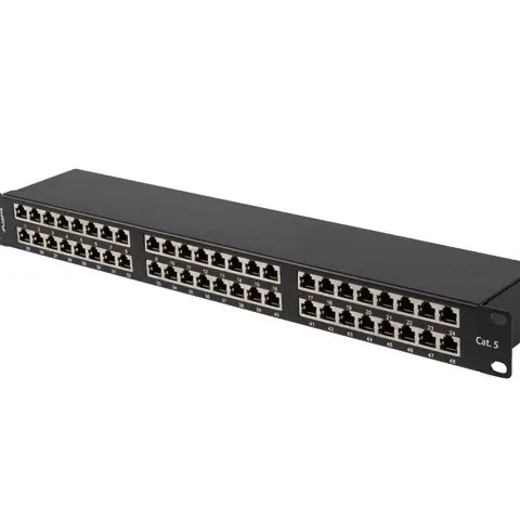PATCH PANEL 48 PORT 1U 19 CAT.5E FTP SHIELDED BLACK LANBERG