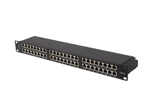 PATCH PANEL 48 PORT 1U 19 CAT.5E FTP SHIELDED BLACK LANBERG
