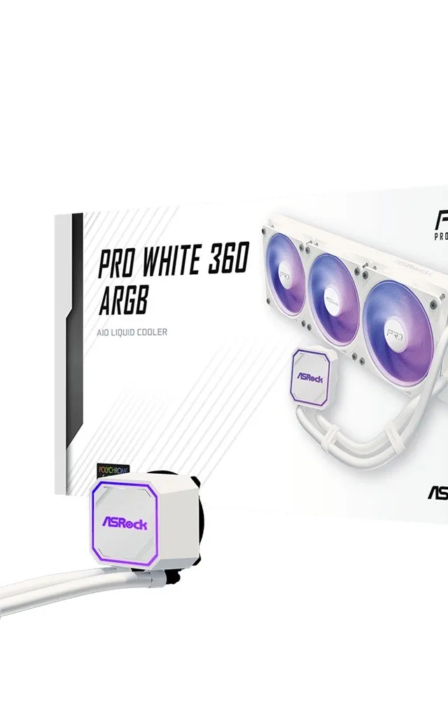 Asrock Pro White 360 ARGB Processor All-in-one liquid cooler 12 cm