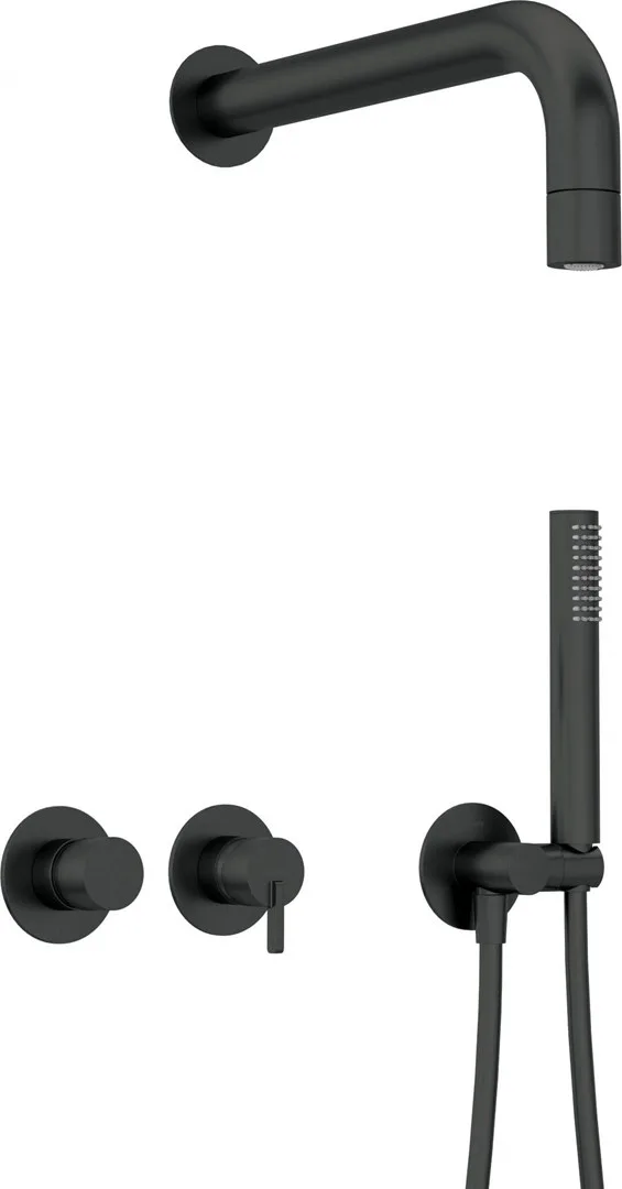 Concealed Shower Set With Hand Shower - With Horizontal Mixer