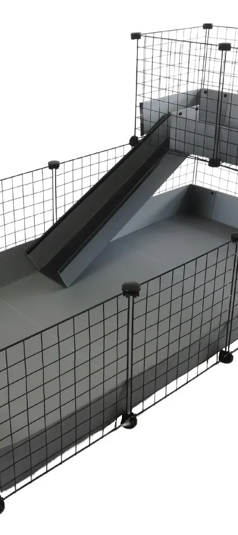 C C Modular Cage 4x2 Loft 2x1 Grey Ramp