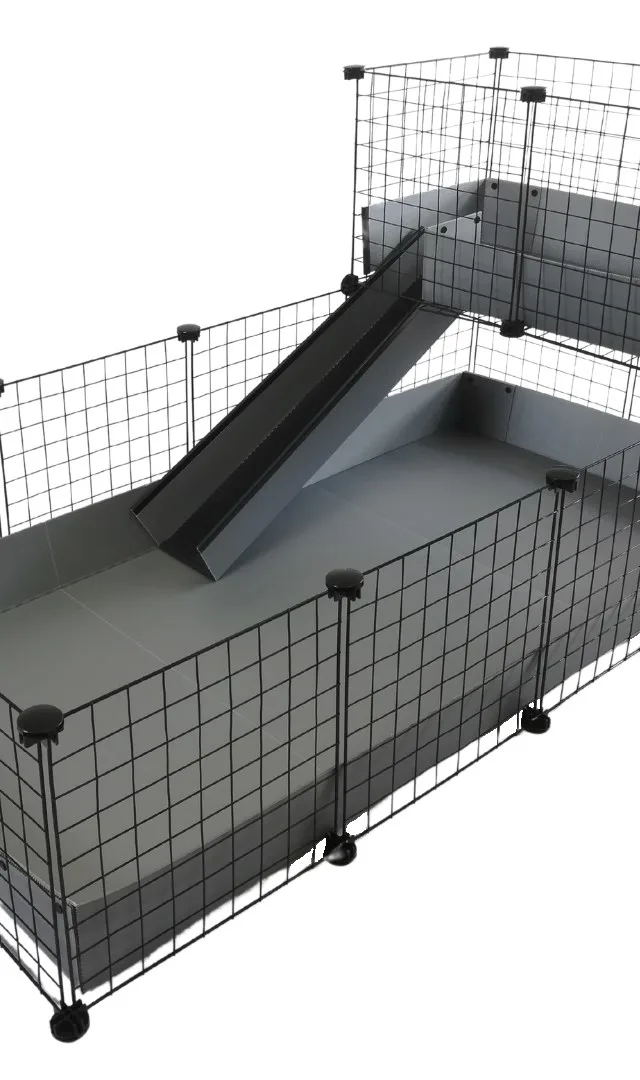 C C Modular Cage 4x2 Loft 2x1 Grey Ramp
