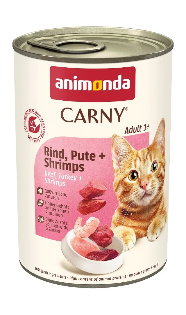 ANIMONDA Carny Adult Beef Turkey Shrimp - Wet Cat Food - 400g