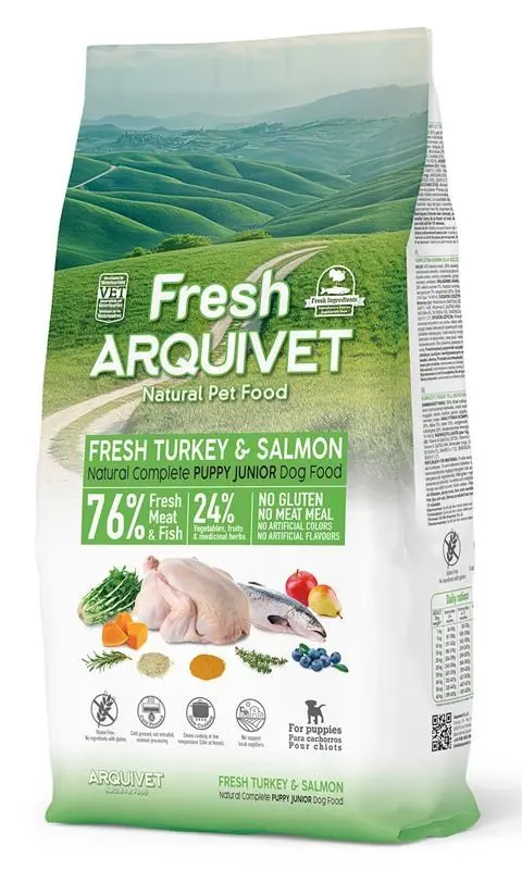 ARQUIVET Fresh Puppy Turkey And Salmon - Semi-Moist Dog Food - 10kg
