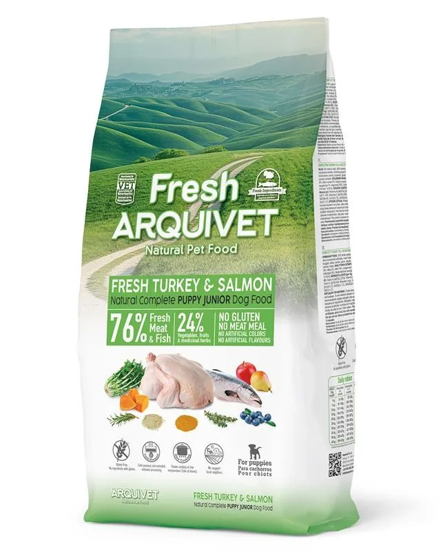 ARQUIVET Fresh Puppy Turkey And Salmon - Semi-Moist Dog Food - 10kg