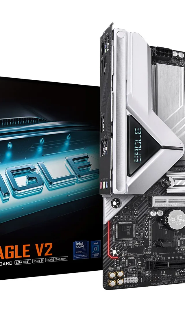GIGABYTE B860M EAGLE V2 Motherboard - Intel Core Ultra Series CPUs, 6+1+2 Phases VRM, up to 9066MHz DDR5, 1xPCIe 5.0 + 1xPCIe 4.0 M.2, 2.5GbE LAN, USB 3.2 Gen 1