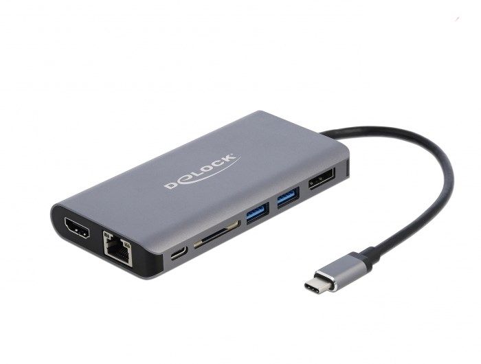 DeLOCK 87683 laptop dock/port replicator Wired USB 3.2 Gen 1 (3.1 Gen 1) Type-C Grey