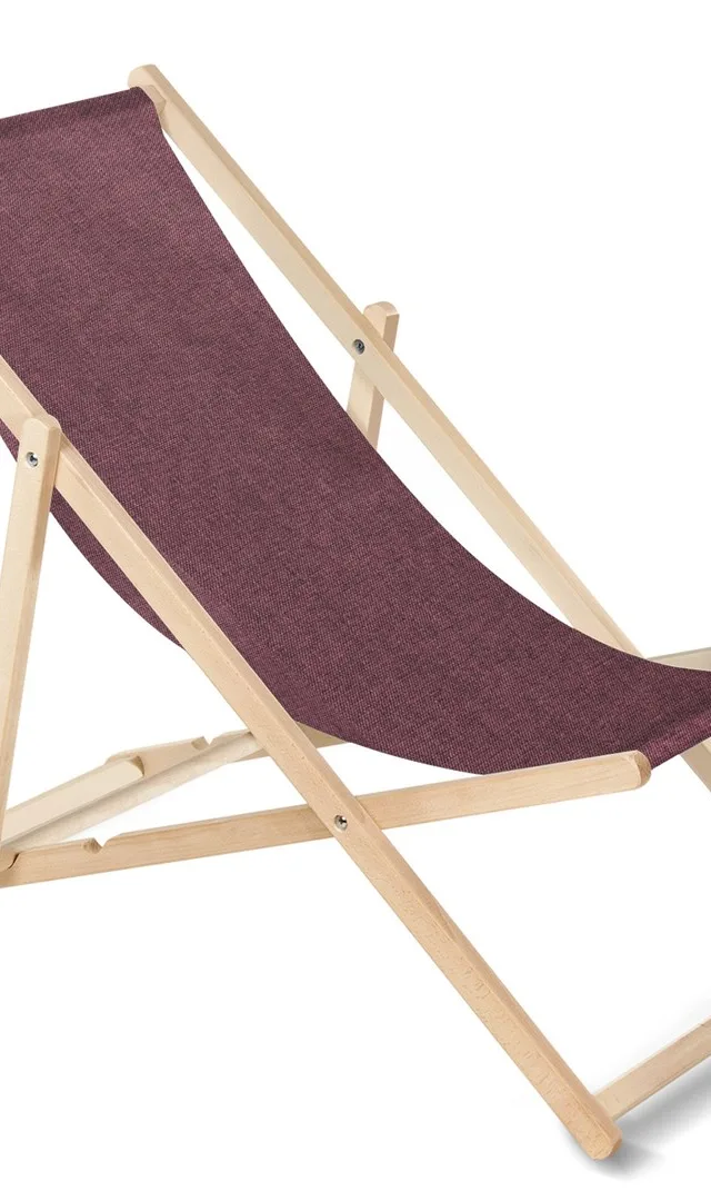 Classic beech deckchair GreenBlue GB183M Melange burgundy