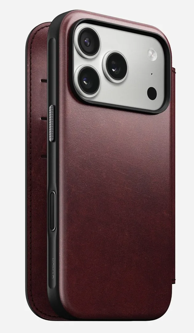 Nomad Modern Leather Folio IPhone 17 Pro Burgundy Horween