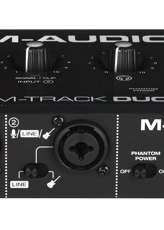 M-AUDIO M-Track Duo USB Audio Interface Crystal Preamplifier 16 Bit 48 KHz Black
