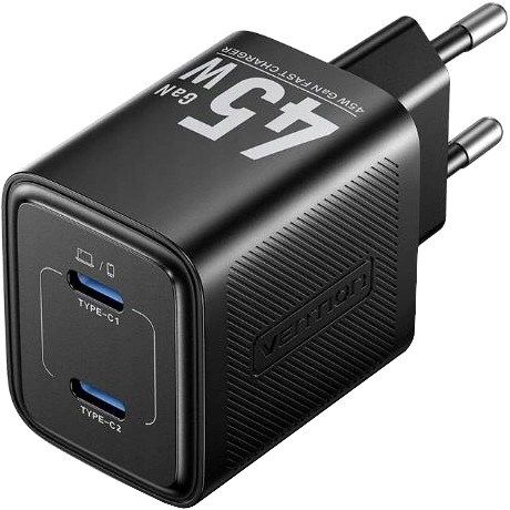 Vention FEFB0-EU mobile device charger Headphones, Laptop, Smartphone, Smartwatch, Tablet Black AC Fast charging Indoor