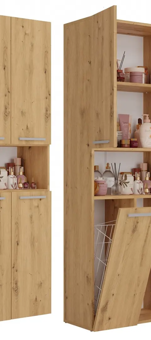 Topeshop NEL 1K DK ART KPL bathroom storage cabinet Oak
