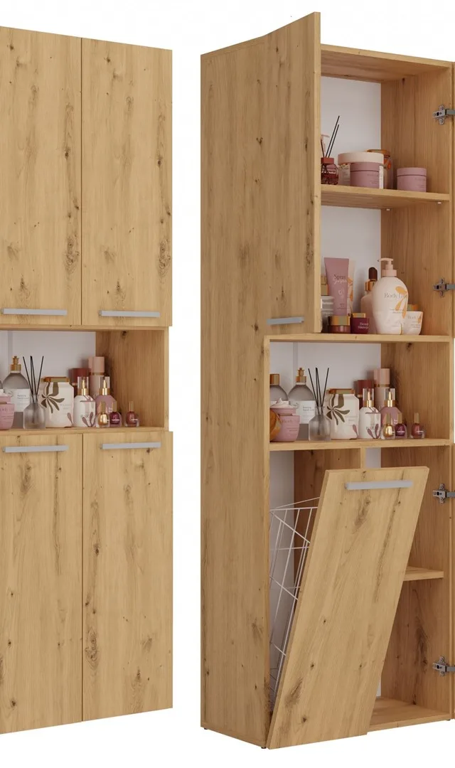 Topeshop NEL 1K DK ART KPL bathroom storage cabinet Oak