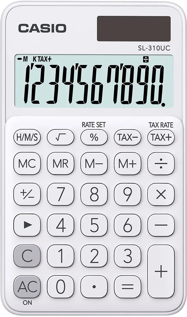 CASIO CALCULATOR POCKET SL-310UC-WE WHITE 10 DIGIT DISPLAY