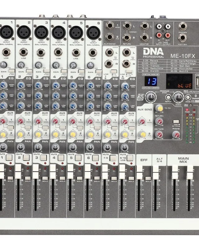 DNA ME-10FX Audio Mixer - 10 Channel USB Bluetooth