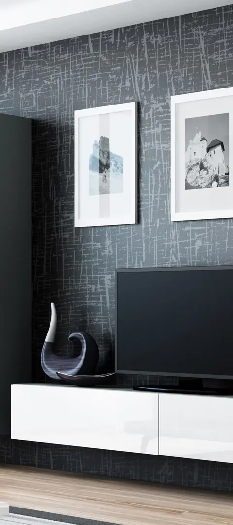 Cama Living Room Cabinet Set VIGO 2 Grey/White Gloss