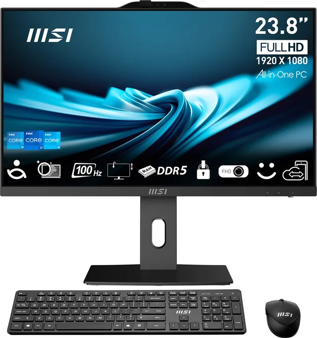 MSI Pro AP242P 14M-813EU Intel® Core™ i7 i7-14700 60.5 cm (23.8") 1920 x 1080 pixels All-in-One PC 16 GB DDR5-SDRAM 1 TB SSD Windows 11 Pro Wi-Fi 6E (802.11ax) Black