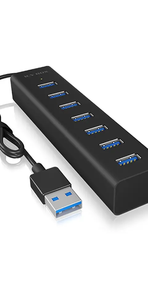 ICY BOX IB-HUB1700-U3 USB 3.2 Gen 1 (3.1 Gen 1) Type-A 5000 Mbit/s Black