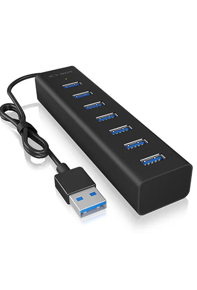 ICY BOX IB-HUB1700-U3 USB 3.2 Gen 1 (3.1 Gen 1) Type-A 5000 Mbit/s Black