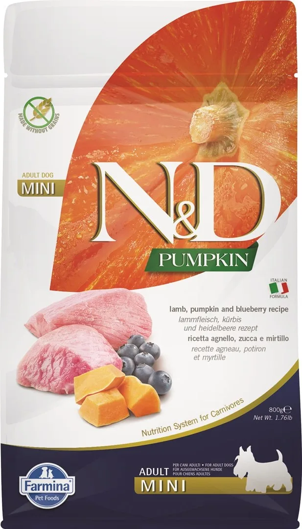 FARMINA N D Pumpkin Dog Lamb Blueberry Adult Mini - Dry Dog Food - 800 G