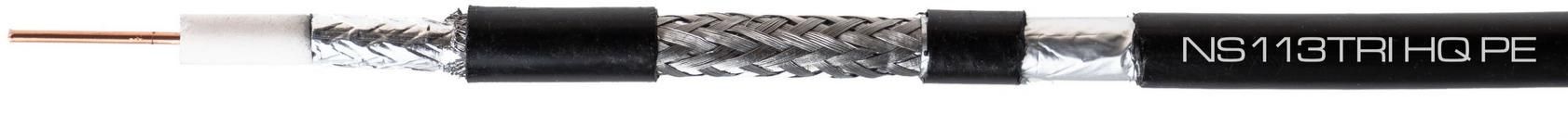 COAXIAL CABLE NS113TRI HQ PE Black 300m
