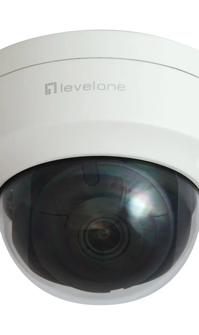 LevelOne GEMINI Fixed Dome IP Network Camera, 4-Megapixel, H.265, 802.3af PoE, IR LEDs, Indoor/Outdoor