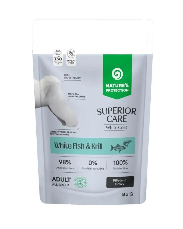 NATURE'S PROTECTION Superior Care White Fish Krill - Wet Dog Food - 85g