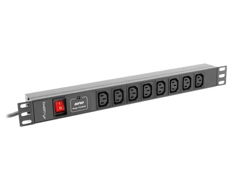 Lanberg PDU-08I-0200-C20-BK power distribution unit (PDU) 8 AC outlet(s) 1U Black