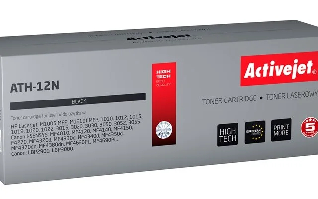Activejet ATH-12N toner (replacement for HP 12A Q2612A, Canon FX-10; Supreme; 2000 pages; black)