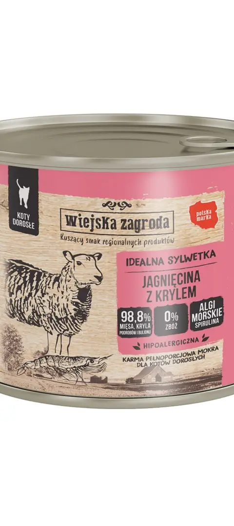 WIEJSKA ZAGRODA Lamb With Krill - Wet Cat Food - 200g