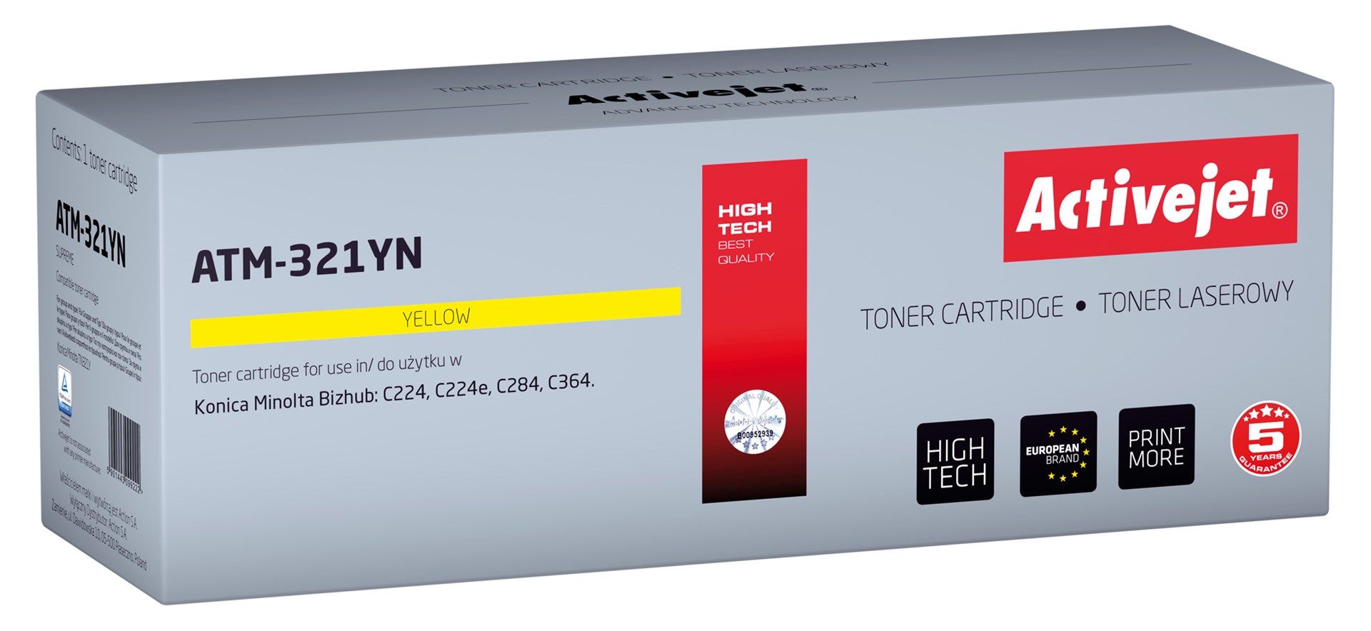 Activejet ATM-321YN toner (replacement for Konica Minolta TN321Y; Supreme; 25000 pages; yellow)