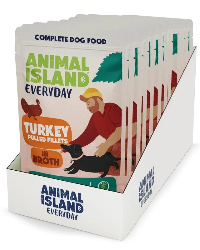 ANIMAL ISLAND Turkey Fillets In Broth - Wet Dog Food - 10x150g