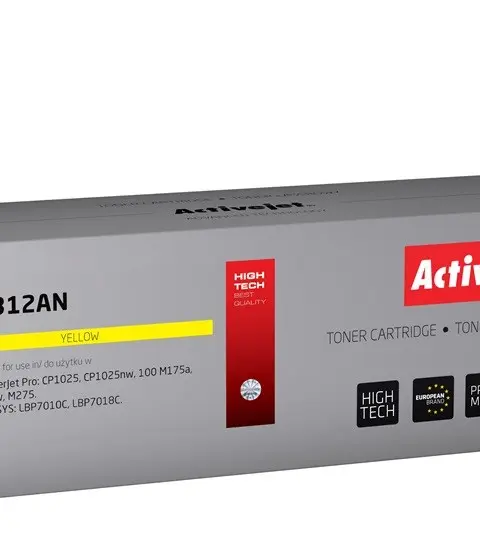 Activejet ATH-312AN toner (replacement for HP 126A CE312A, Canon CRG-729Y; Premium; 1000 pages; yellow)