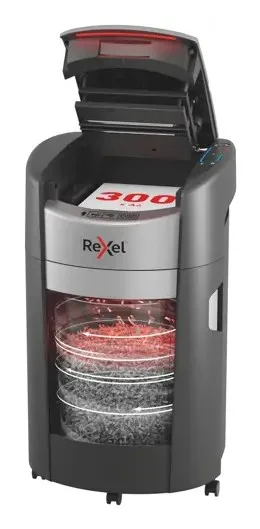 Rexel ShredMax AutoFeed+ 300M paper shredder, P5, 300 sheets, 25-litre waste bin