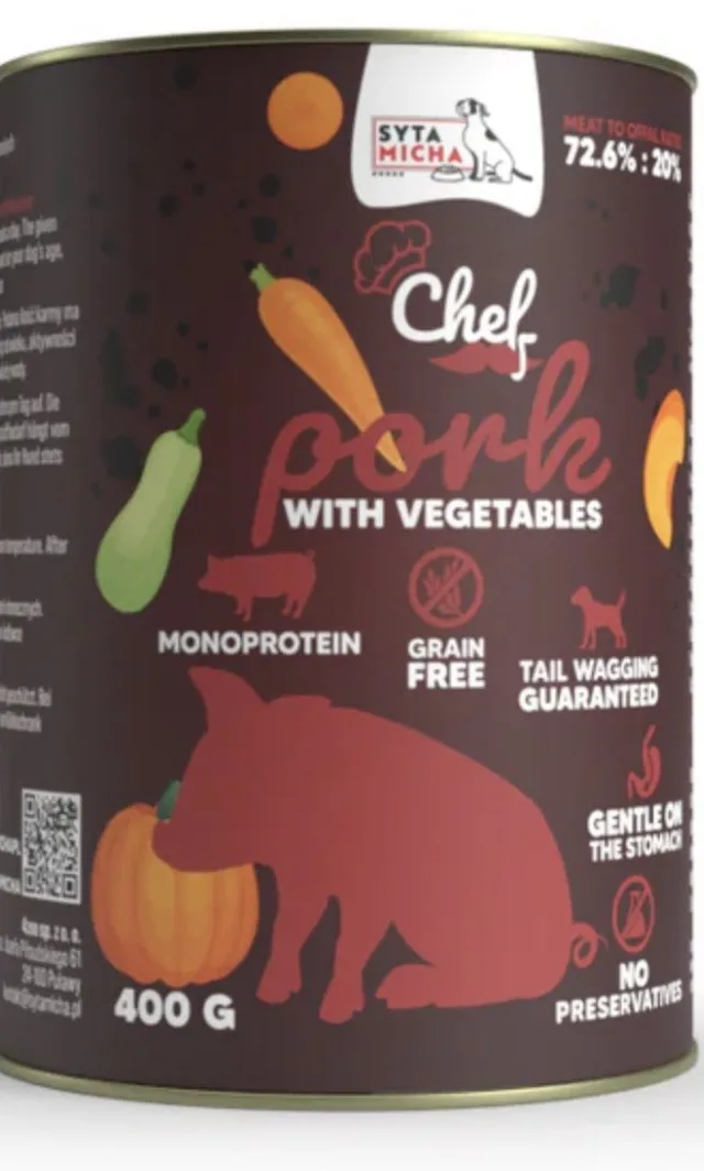 SYTA MICHA Chef Pork With Vegetables - Wet Dog Food - 400g