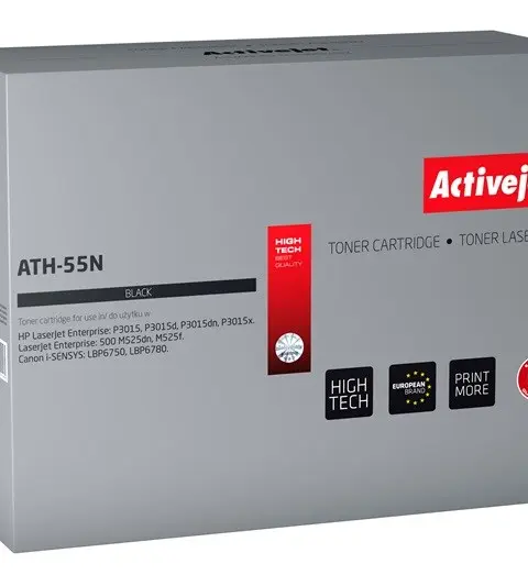 Activejet ATH-55N toner (replacement for HP 55A CE255A, Canon CRG-724; Supreme; 6000 pages; black)