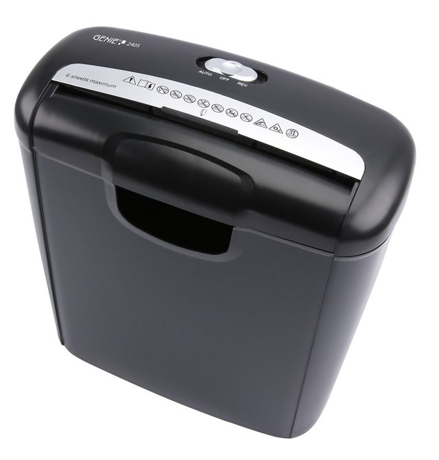 GENIE 240S Aktenvernichter Mit Streifenschnitt Bis 6 Blatt Black
