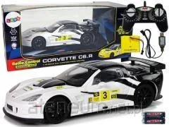 Auto Sportowe WyśCigowe R/C 1:18 Corvette C6.R White 2.4 G ŚWiatłA