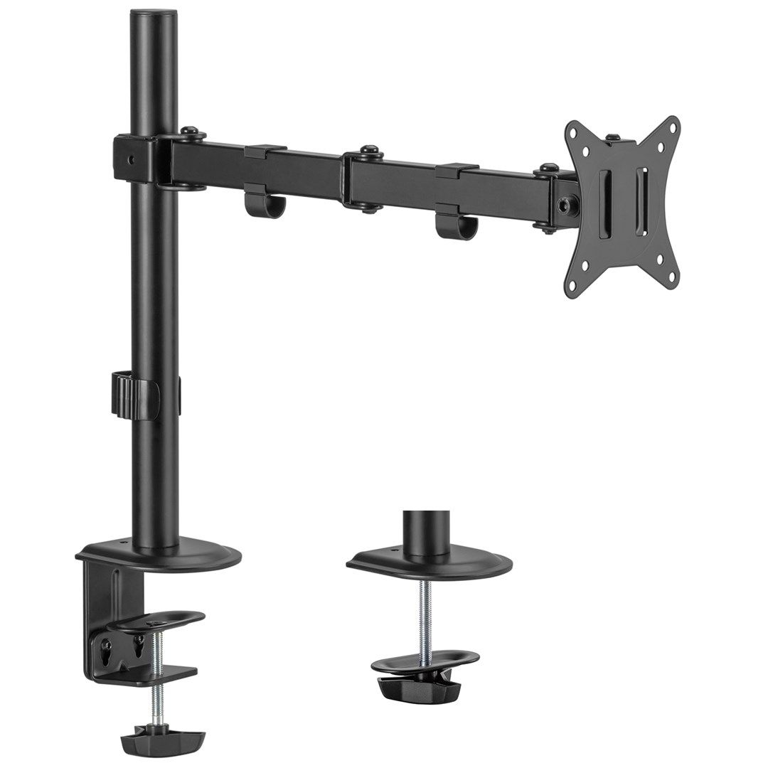 Maclean MC-753N LCD Monitor Desk Mount 17-32 9kg VESA 75x75 100x100 Single Arm Extendable Adjustable