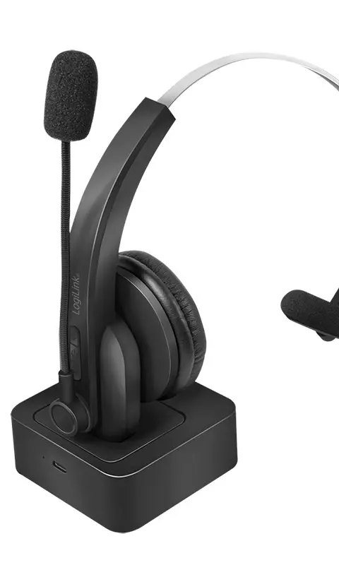 Logilink Bluetooth Headset Mono M.Headband Charging Stand