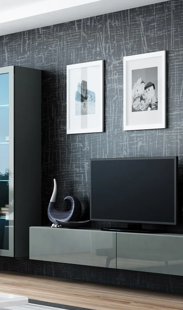 Cama Living Room Cabinet Set VIGO 2 Grey/Grey Gloss