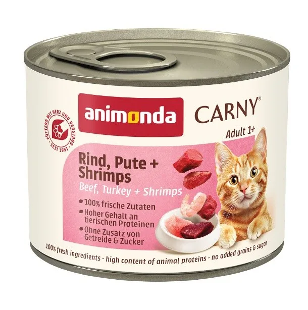 ANIMONDA Carny Adult Beef Turkey And Shrimps - Wet Cat Food - 200g