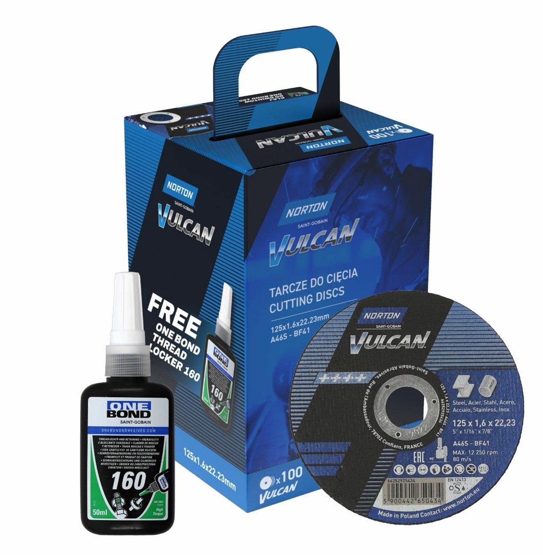 NORTON TARCZA.VULCAN 125 X 1 6 /100szt. KLEJ ONE BOND