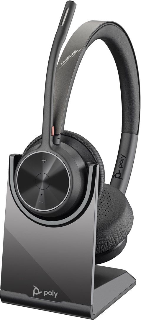 HP Poly Voyager 4320 USB-C Headset +BT700 dongle +Charging Stand