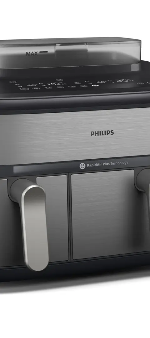 Philips 5000 series NA555/00 fryer Double 9 L Stand-alone 2750 W Hot air fryer Silver