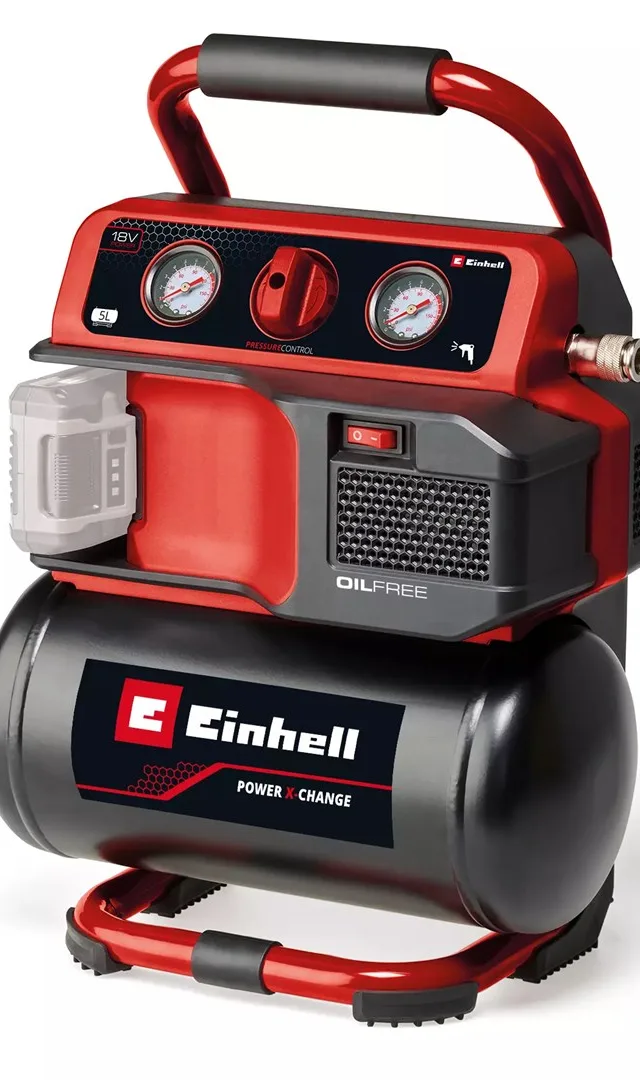 Power X-Change Akku-Kompressor TE-AC 18/75 Li OF-Solo, 18Volt (Schwarz/Rot, Ohne Battery Und Ladegert)