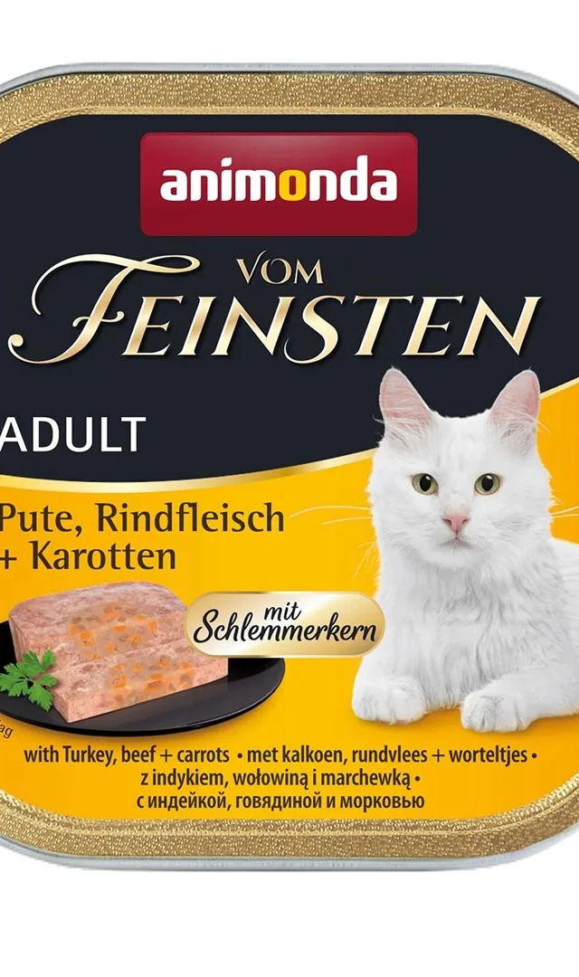 ANIMONDA Vom Feinsten Adult Turkey Beef And Carrots - Wet Cat Food - 100g