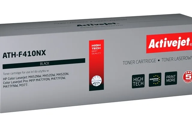Activejet ATH-F410NX Toner cartridge for HP/Canon printers, compatible with HP 410X CF410X; Canon CRG 046H B 1254C002; Supreme; 6,500 pages; black.